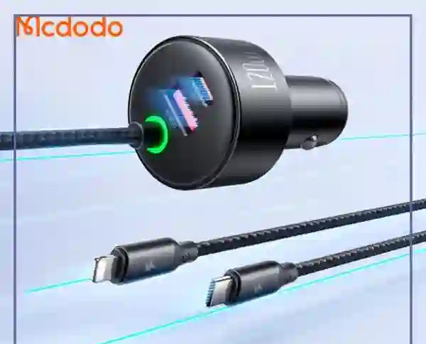 شارژر فندکی 120 وات با دو کابل متصل مک دودو Mcdodo 4 in 1 car charger CC-0370 (E)