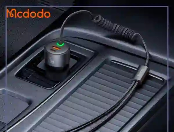 شارژر فندکی 120 وات با دو کابل متصل مک دودو Mcdodo 4 in 1 car charger CC-0370 (E)