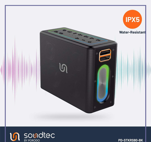 اسپیکر بلوتوثی پرودو Porodo Soundtec QUANTUM PD-STKRS80-BK (E)