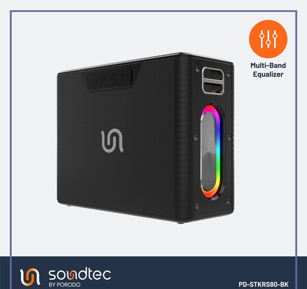 اسپیکر بلوتوثی پرودو Porodo Soundtec QUANTUM PD-STKRS80-BK (E)