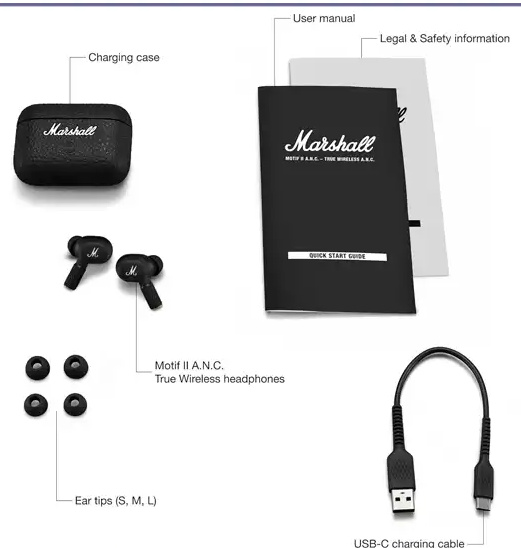 هندزفری بلوتوث مارشال Marshall Motif II ANC True Wireless Earphone (E)