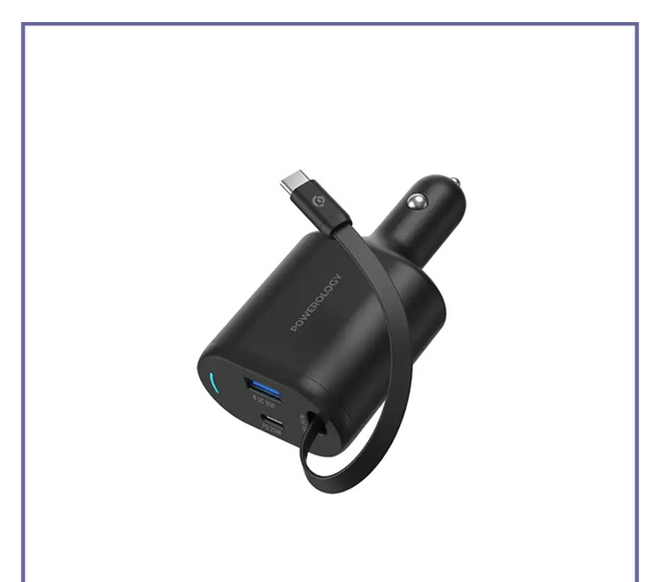 شارژرفندکی 70 وات با کابل پاورولوژی Powerology Car Charger 70W PCCSR018 (E)