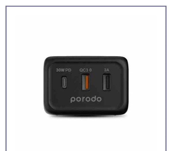 شارژر وایرلس رومیزی 3 پورت 30 وات پرودو Porodo Triple Ports Fast Wireless Charger FWCH005 (E)