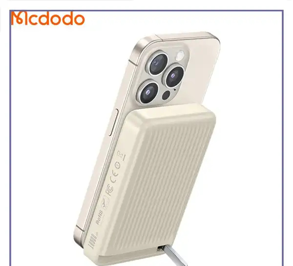 پاوربانک وایرلس مگ سیف 30وات 10000 مک دودو Mcdodo Qmag qi2 Power Bank MC-781 (E)