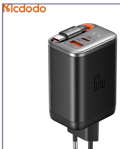 آداپتور 67 وات با کابل تایپ سی مک دودو Mcdodo FreeGo GaN Charger CH-4100 (E)