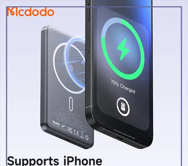 پاوربانک وایرلس 5000 مگنتی مک دودو Mcdodo MC-464 Metal Ultra Thin (E)