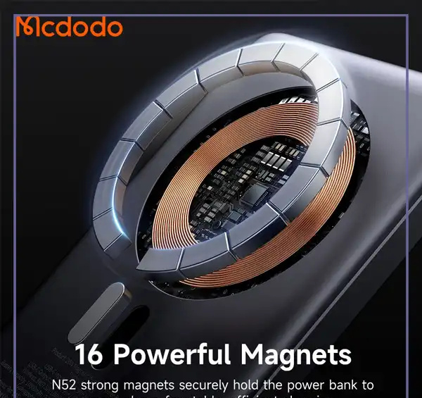 پاوربانک وایرلس 10000 مگنتی مک دودو Mcdodo MC-465 Metal Ultra Thin (E)