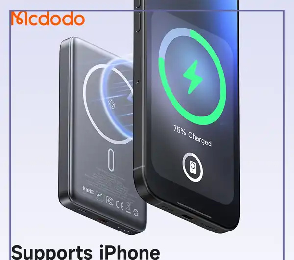 پاوربانک وایرلس 10000 مگنتی مک دودو Mcdodo MC-465 Metal Ultra Thin (E)