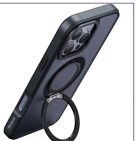 قاب آیفون 16 پرومکس مگسیف دار با پایه مک دودو Mcdodo Iphone 16 pro max Protective Case With Magnetic Structure PC-4933 (E)
