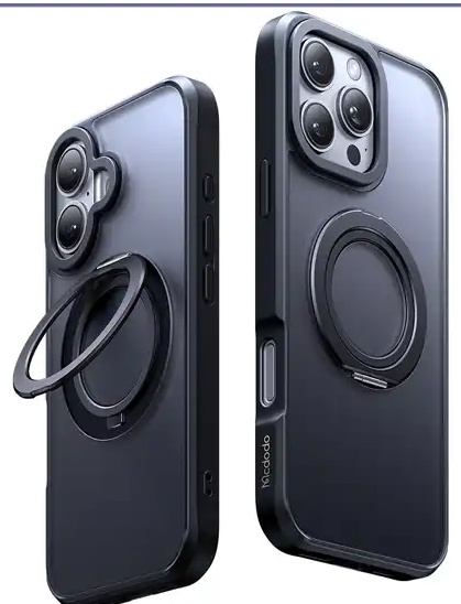 قاب آیفون 16 پرومکس مگسیف دار با پایه مک دودو Mcdodo Iphone 16 pro max Protective Case With Magnetic Structure PC-4933 (E)