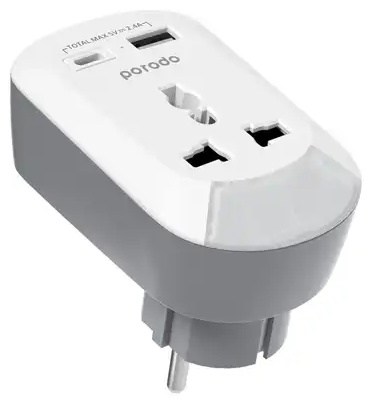 مبدل برق و شارژر پرودو Porodo Universal AC Socket EU Plug Adapter PD-MSACEU (E)