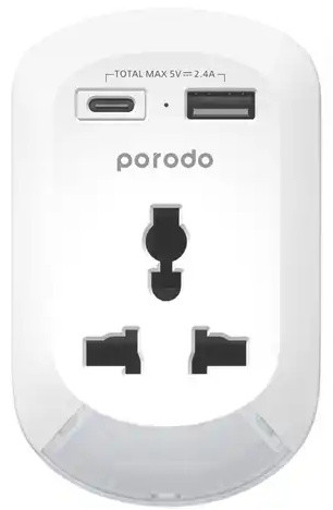مبدل برق و شارژر پرودو Porodo Universal AC Socket EU Plug Adapter PD-MSACEU (E)