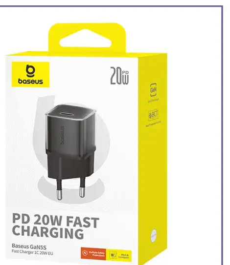 آداپتور شارژ دیواری 20 وات بیسوس Baseus GaN5S 20W Type-C Fast Charger CCAN20E5-S (E)