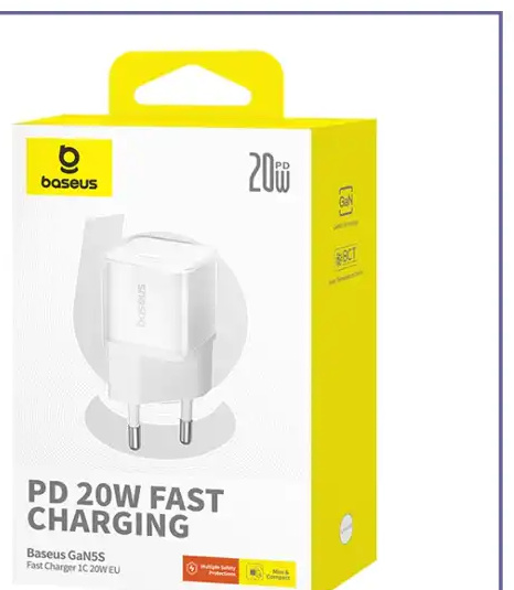 آداپتور شارژ دیواری 20 وات بیسوس Baseus GaN5S 20W Type-C Fast Charger CCAN20E5-S (E)