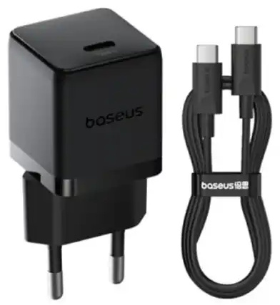 آداپتور شارژ 20 وات با کابل بیسوس Baseus 1C 20W Type-C Palm Fast Charger CCZC20CE (E)