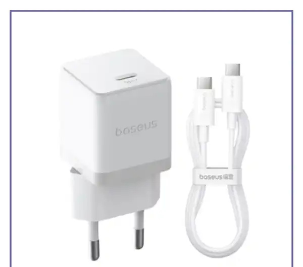 آداپتور شارژ 20 وات با کابل بیسوس Baseus 1C 20W Type-C Palm Fast Charger CCZC20CE (E)