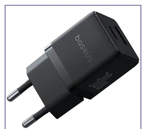 آداپتور شارژ دو پورت 30 وات با کابل Baseus Palm Fast Charger 30W Type-C+USB CCZC30UE (E)