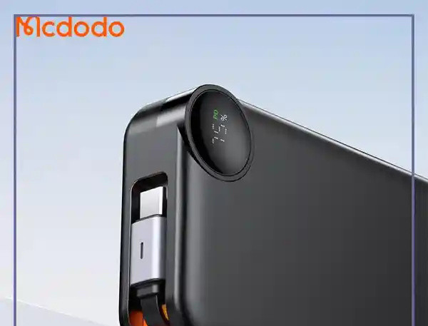 پاوربانک 30 وات 10000 با کابل تایپ سی متصل مک دودو Mcdodo FreeGo PowerBank MC-3870 (E)
