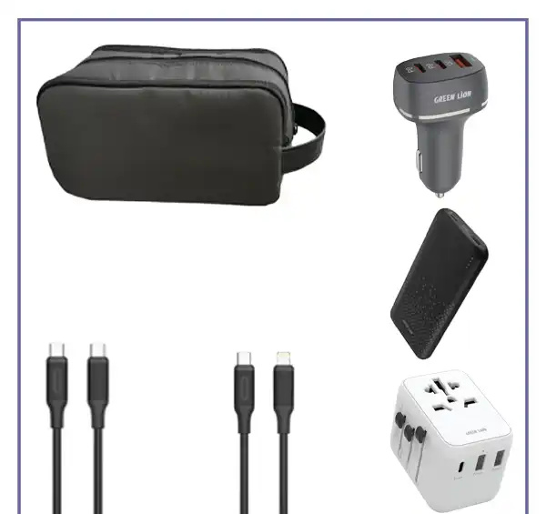 کیف مسافرتی لوازم جانبی گرین لاین Green Lion Combo Travel Bag 6 IN 1 Kit GNCTRV6N1BAG (E)
