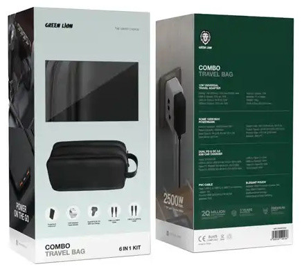 کیف مسافرتی لوازم جانبی گرین لاین Green Lion Combo Travel Bag 6 IN 1 Kit GNCTRV6N1BAG (E)
