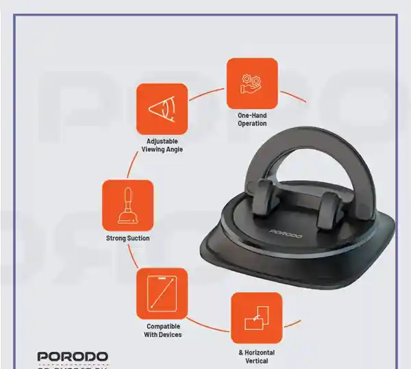 هولدر رو داشبوردی موبایل و تبلت پرودو Porodo Phone & Tablet Car\Desk Mount PD-RMBRCT (E)