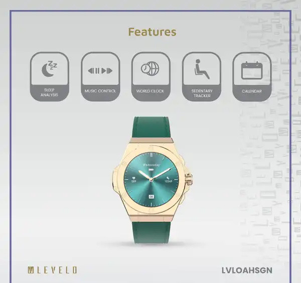 ساعت هوشمند لولو Levelo Oak Automatique Hybrid Smart Watch LVLOAHSBK (E)