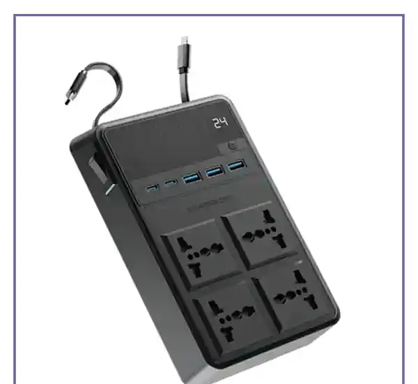 محافظ برق چندراهی برق 2500 وات به همراه کابل جمع شونده پاورولوژی Powerology Power Strip PWCUQC029 (E)