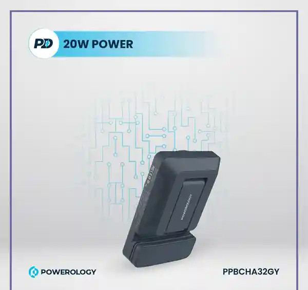 پاوربانک وایرلس و هولدر دریچه کولری پاورولوژی Powerology 5000mAh Air-Vnet Power Bank PPBCHA32 (E)