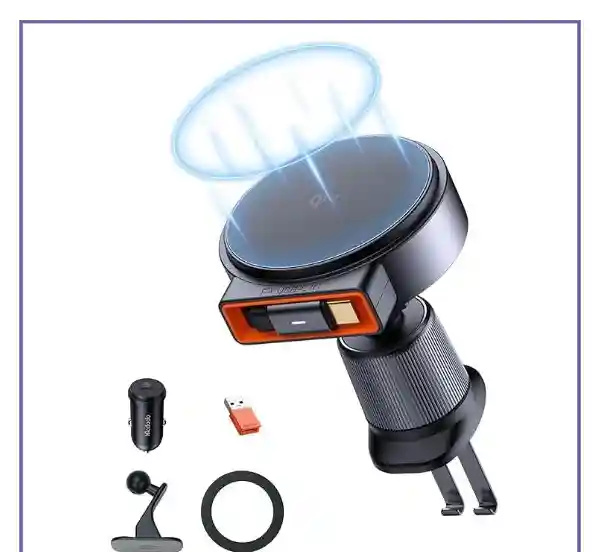 هولدر وایرلس رو داشبوردی و دریچه کولری مک دودو Mcdodo MagQ Qi2 Magnetic Wireless Car Charger CH-0090 (E)