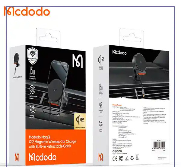 هولدر وایرلس رو داشبوردی و دریچه کولری مک دودو Mcdodo MagQ Qi2 Magnetic Wireless Car Charger CH-0090 (E)