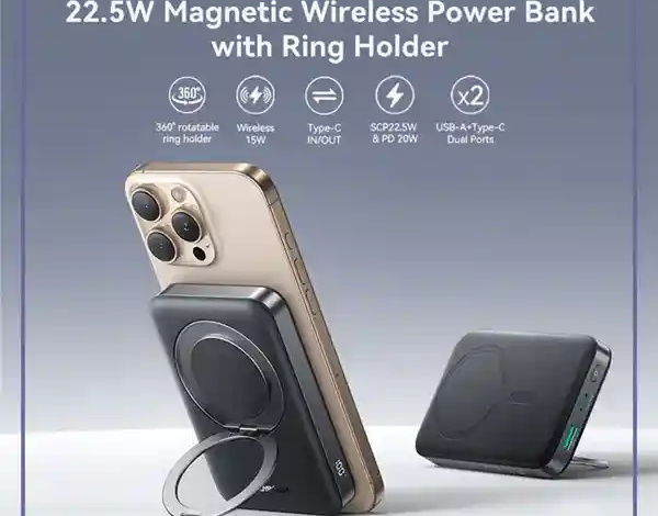پاوربانک وایرلس مگنتی 10000 جویروم Joyroom 22.5W Magnetic Wireless Power Bank JR-PBM12 (E)