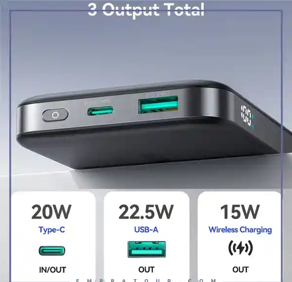 پاوربانک وایرلس مگنتی 10000 جویروم Joyroom 22.5W Magnetic Wireless Power Bank JR-PBM12 (E)
