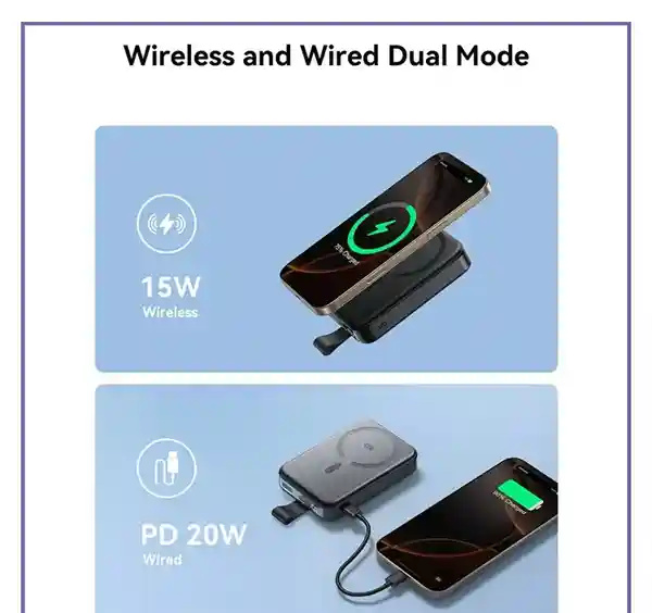 پاوربانک وایرلس مگنتی 10000 جویروم Joyroom 22.5W Qi2 Magnetic Wireless Power Bank JR-PBM11 (E)