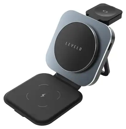 شارژر بیسیم 3 کاره لولو Levelo TrioFlow 3 In 1 Wireless Charger (E)