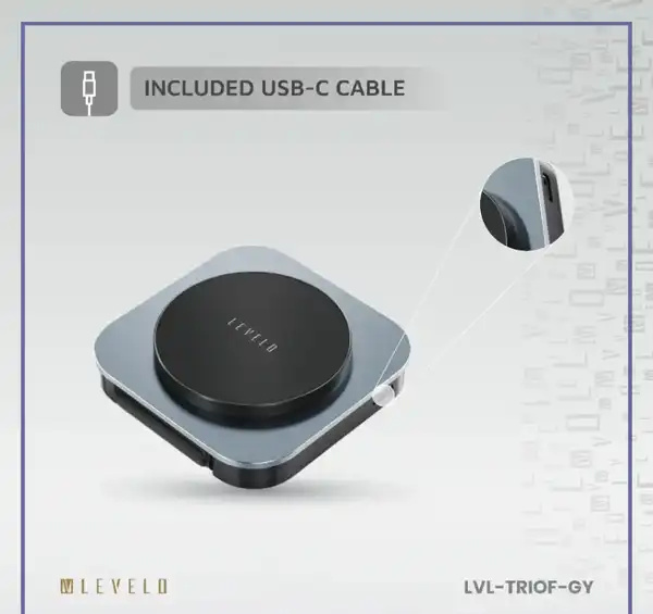 شارژر بیسیم 3 کاره لولو Levelo TrioFlow 3 In 1 Wireless Charger (E)