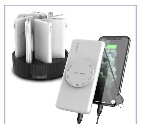 پاوربانک پاوراستیشن 8 در 1 پاورولوژی Powerology 10000mAh Power Bank Terminal PPBCHA2681BK (E)