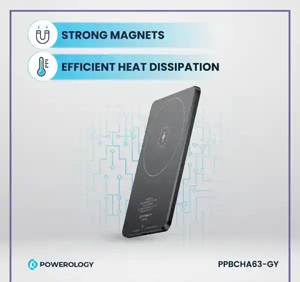 پاوربانک وایرلس 5000 پاورولوژی Powerology Ultra-Thin Magsafe Power Bank PPBCHA63 (E)