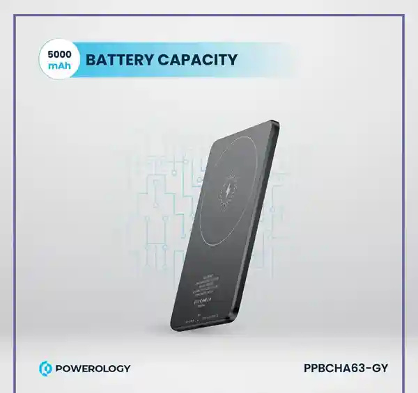 پاوربانک وایرلس 5000 پاورولوژی Powerology Ultra-Thin Magsafe Power Bank PPBCHA63 (E)