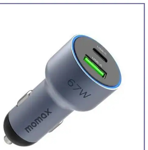 شارژر فندکی دو پورت 67 وات مومکس Momax MoVe Car Charger UC16E (E)