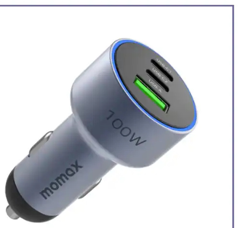 شارژر فندکی سه پورت 100 وات مومکس Momax MoVe Car Charger UC17E (E)