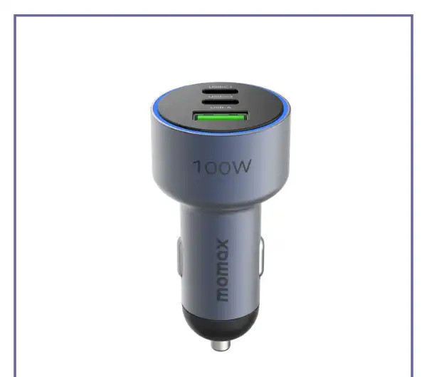 شارژر فندکی سه پورت 100 وات مومکس Momax MoVe Car Charger UC17E (E)