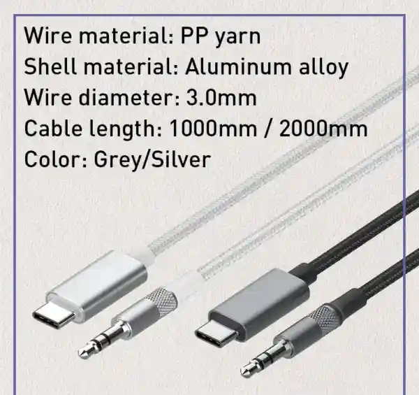 کابل تبدیل تایپ سی به جک 3.5 میلیمتری 2 متر الدینیو Ldnio Type-C To 3.5MM Audio Cable LS-Y82C (E)
