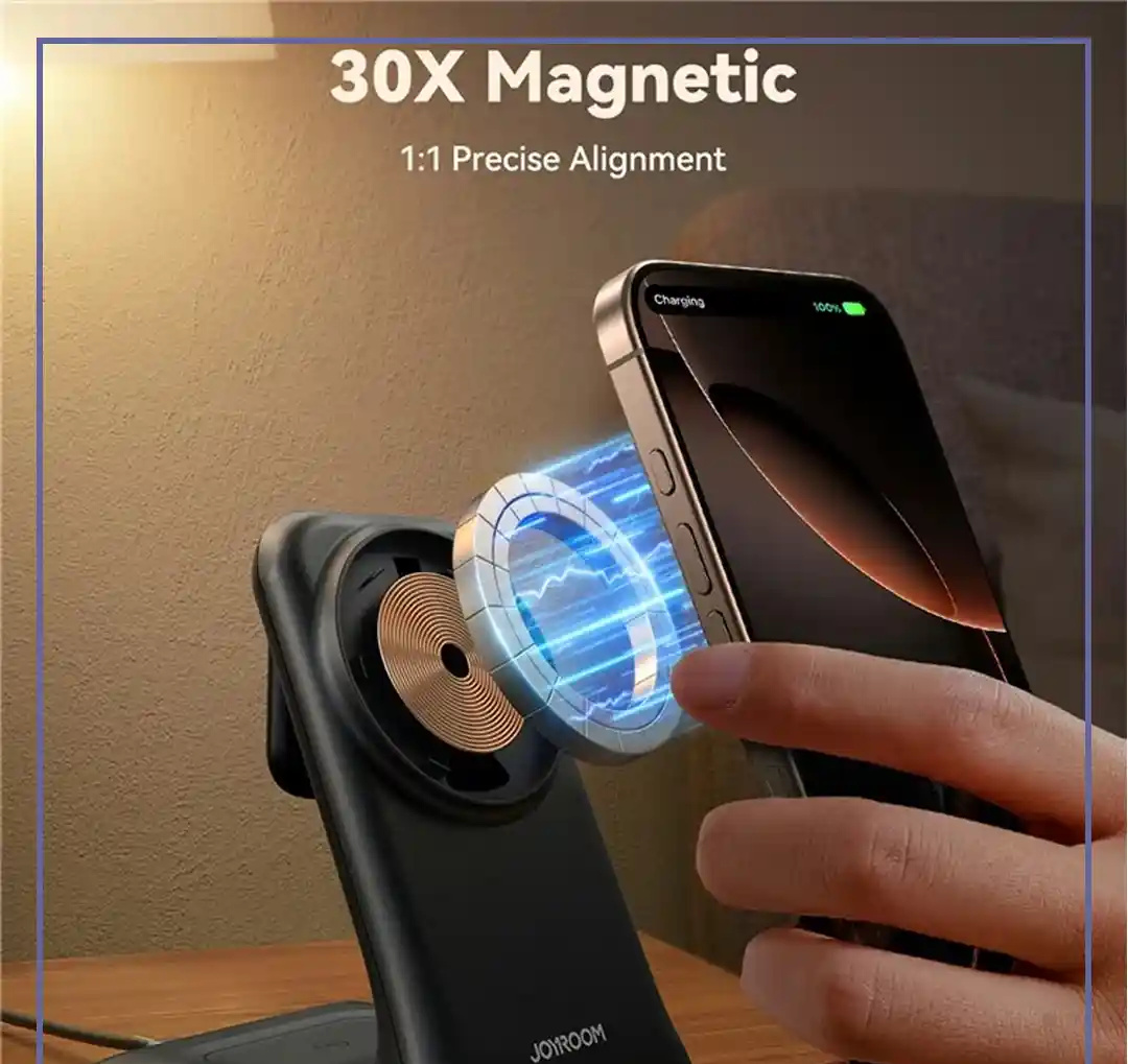 شارژر شارژ وایرلس رومیزی 3 در 1 جویروم JOYROOM 3 in 1 Wireless Charging Station JR-W15 (E)