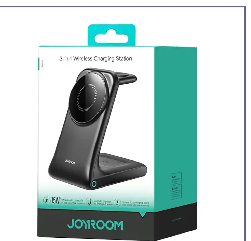 شارژر شارژ وایرلس رومیزی 3 در 1 جویروم JOYROOM 3 in 1 Wireless Charging Station JR-W15 (E)