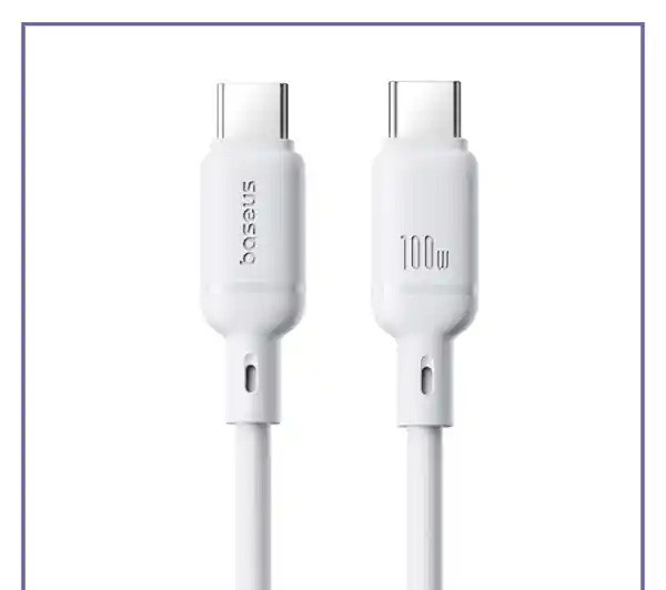 کابل دو سر تایپ سی 100 وات 1 متر بیسوس Baseus Silky Series Type-C to Type-C CB000114 (E)