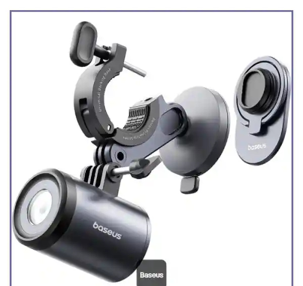 هولدر و چراغ قوه دوچرخه و موتور بیسوس Baseus PrimeTrip Light And Bike Holder BS-CG025 (E)