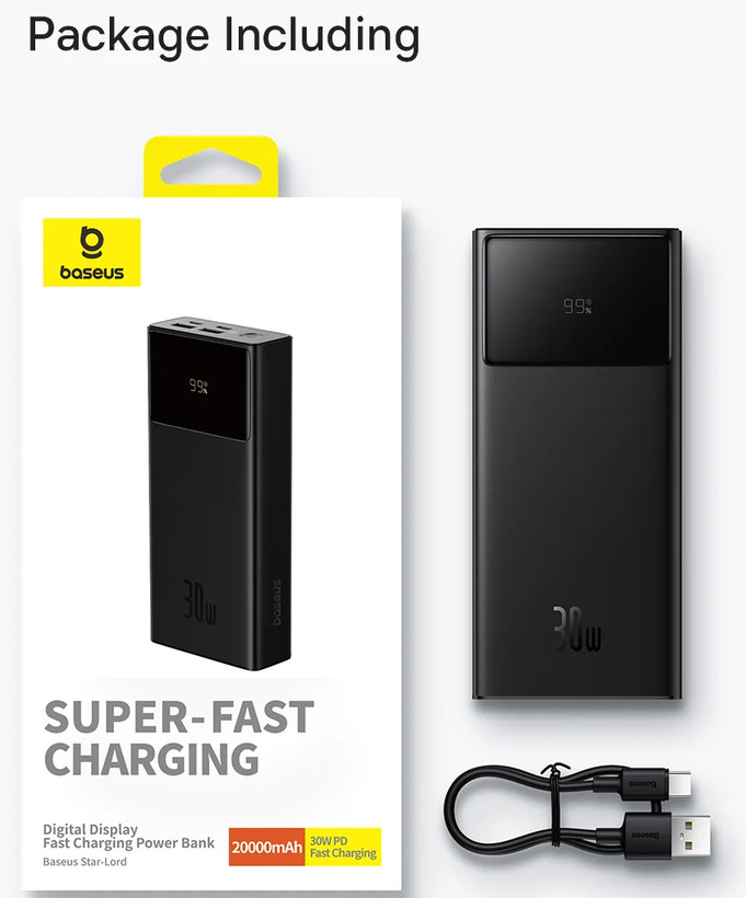 پاوربانک 30 وات 20000 بیسوس Baseus Star-Lord Power Bank PPXJ2030 (E)