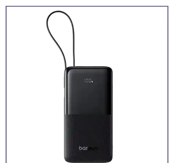 پاوربانک 20وات 10000 با کابل بیسوس Baseus Power Bank Bipow 2 With Cable PPBD2-1W20 (E)