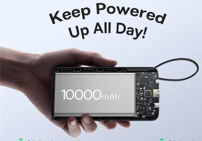 پاوربانک 20وات 10000 با کابل بیسوس Baseus Power Bank Bipow 2 With Cable PPBD2-1W20 (E)