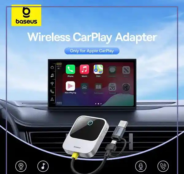 آداپتور دانگل بیسیم کار پلی بیسوس Baseus PrimeTrip Wireless CarPlay Adapter BS-CG027 (E)